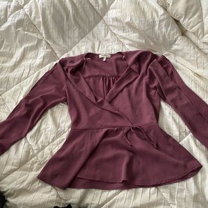Long sleeve top with slits in sleeves